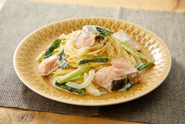 サーモンのクリームパスタ