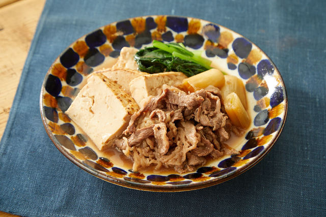 小松菜入り肉豆腐