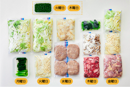 下ごしらえ済みの食材