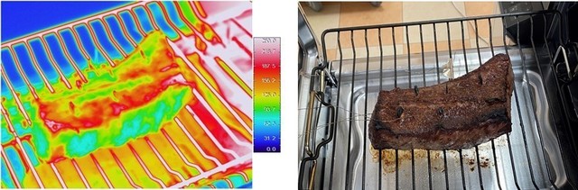 焼き上がり直後のローストビーフ表面の様子