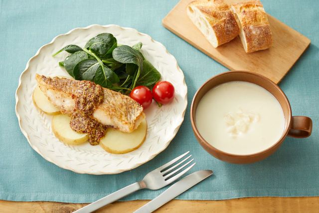 春の一汁一菜献立レシピ 12 月曜日 鯛のポワレ 粒マスタードソース 他 東京ガス ウチコト