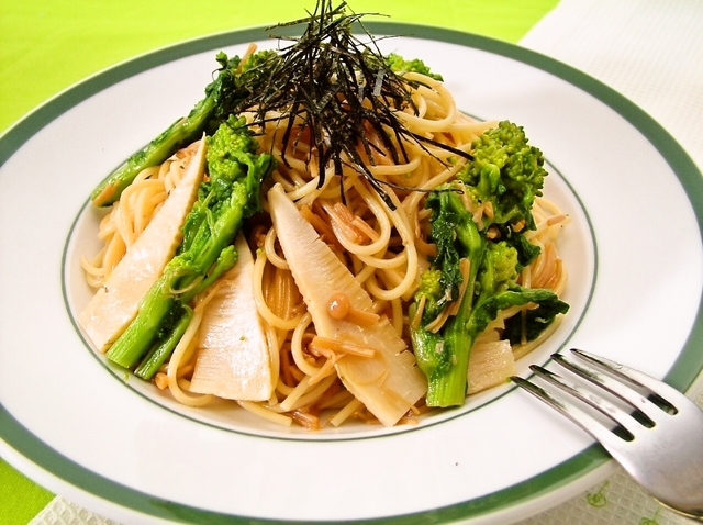 新たけのことなめたけのスパゲティ